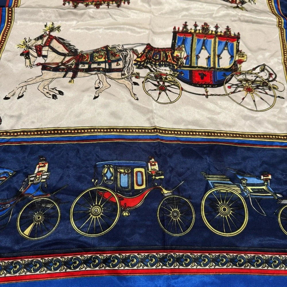 Horse and Carriage Print square Scarf